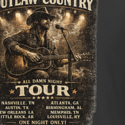 Outlaw Country Tour Retro Music Fan T Shirt 40374622